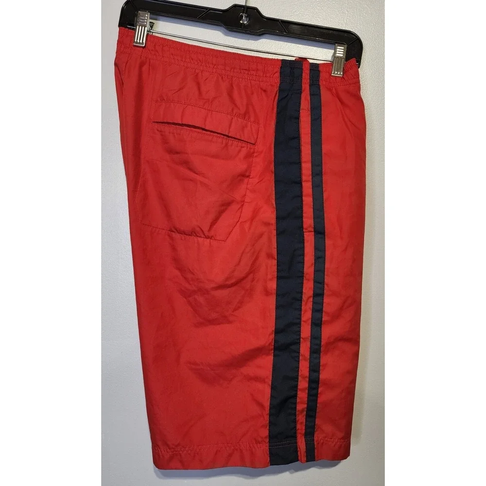 Nike Swim Trunks Men Large Red Pockets Boardshorts Mesh Lined Embroidered Swoosh